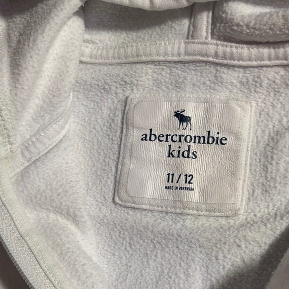Ambercrombie & Fitch Kids White Hoodie Full Zip 11 12 Y2K - Picture 6 of 6